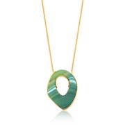 Ayla - Mare Necklace: Gold/Green Stripe Agate - Shorely Chic Boutique
