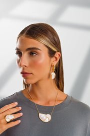 Ayla - Nautilus Aurea Necklace: Mother of Pearl/Gold - Shorely Chic Boutique