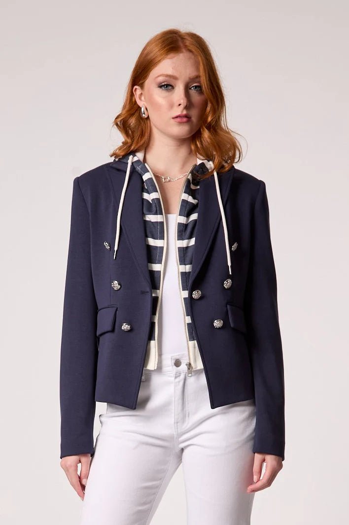 Blue Revival: Kasey Hooded Nautical Blazer - Navy - Shorely Chic Boutique