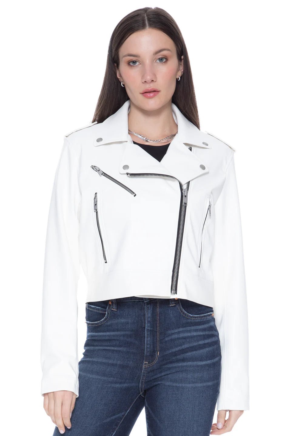 Blue Revival: Ride or Die Faux Leather Jacket: Cloud - Shorely Chic Boutique