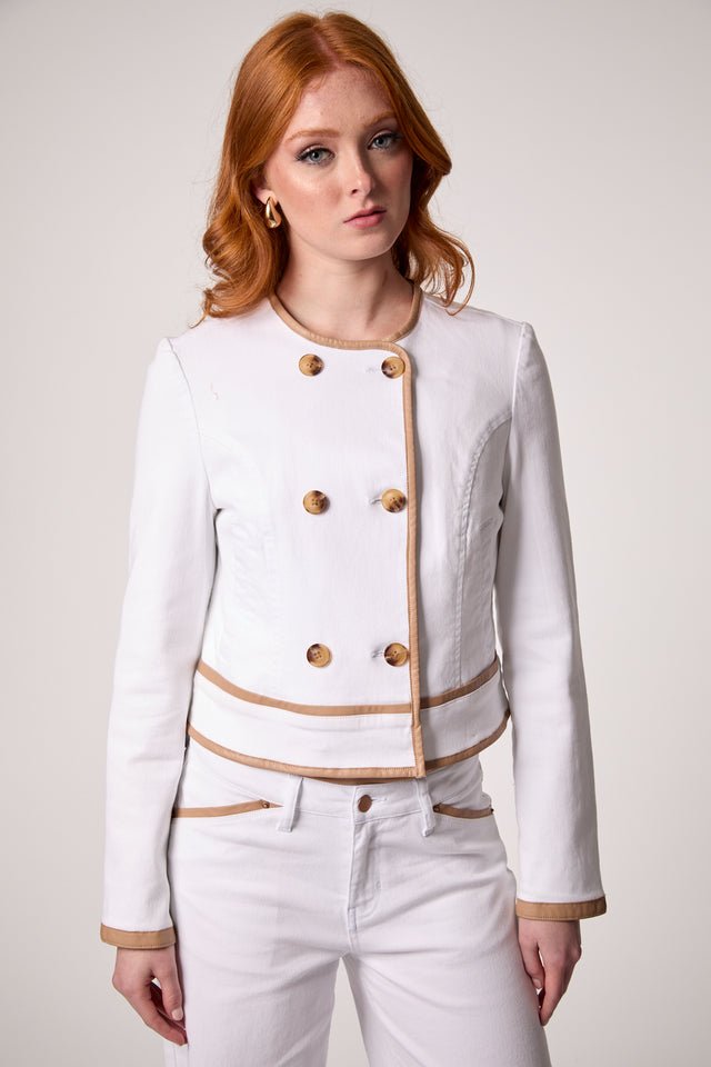 Blue Revival: Sadie Denim Jacket: White - Shorely Chic Boutique
