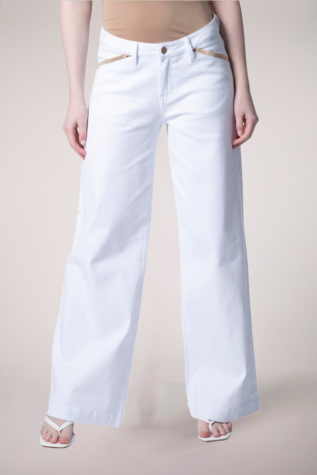 Blue Revival: Sadie Wide Leg Denim: White - Shorely Chic Boutique