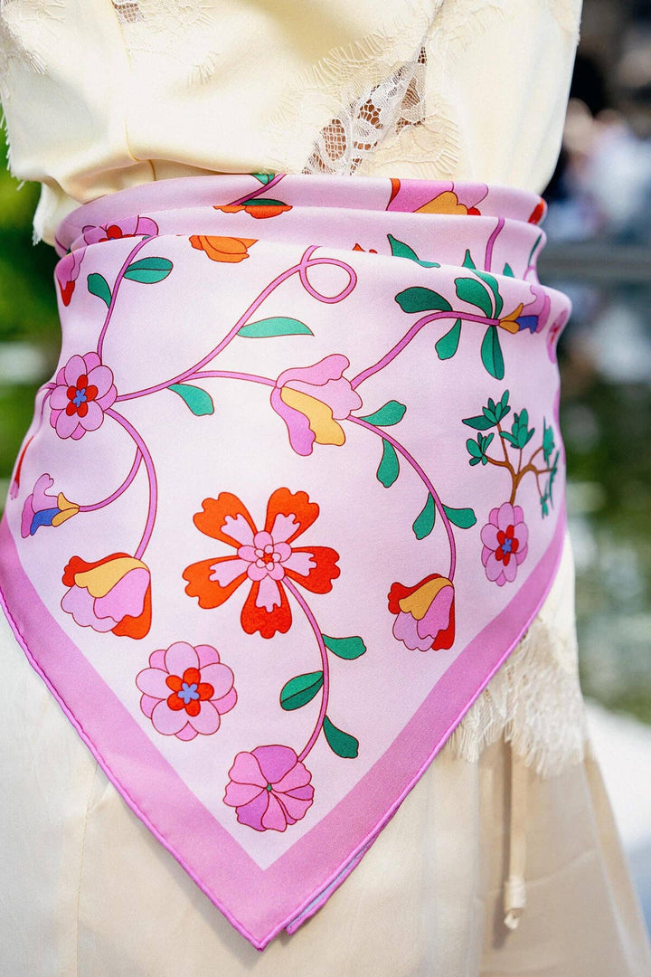 Blush Botanica Double Sided Silk Scarf - Shorely Chic Boutique