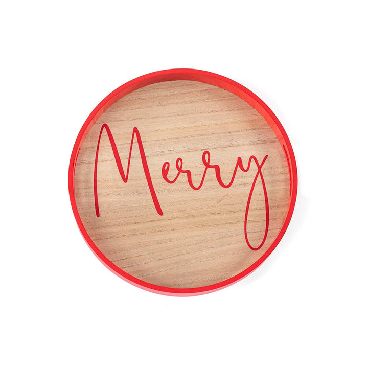 CELEBRATION "MERRY" TRAY, RED - Shorely Chic Boutique