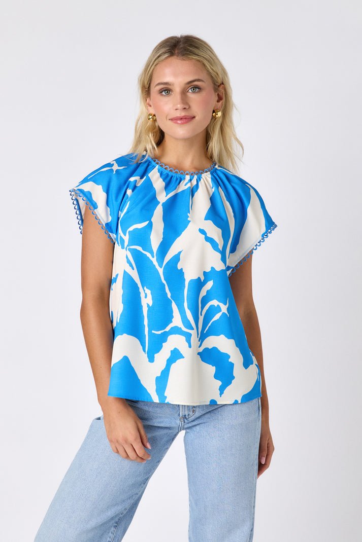 Crosby: Bess Top: Blue Fern - Shorely Chic Boutique