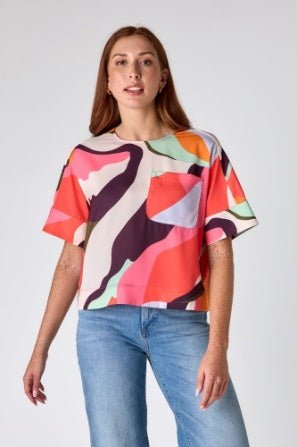 Crosby: Doris Rocky Print Top: Multi - Shorely Chic Boutique