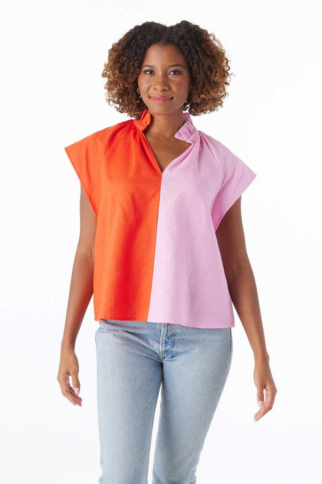 Crosby: Wilkes S/S Top: Lobster Garden rose - Shorely Chic Boutique