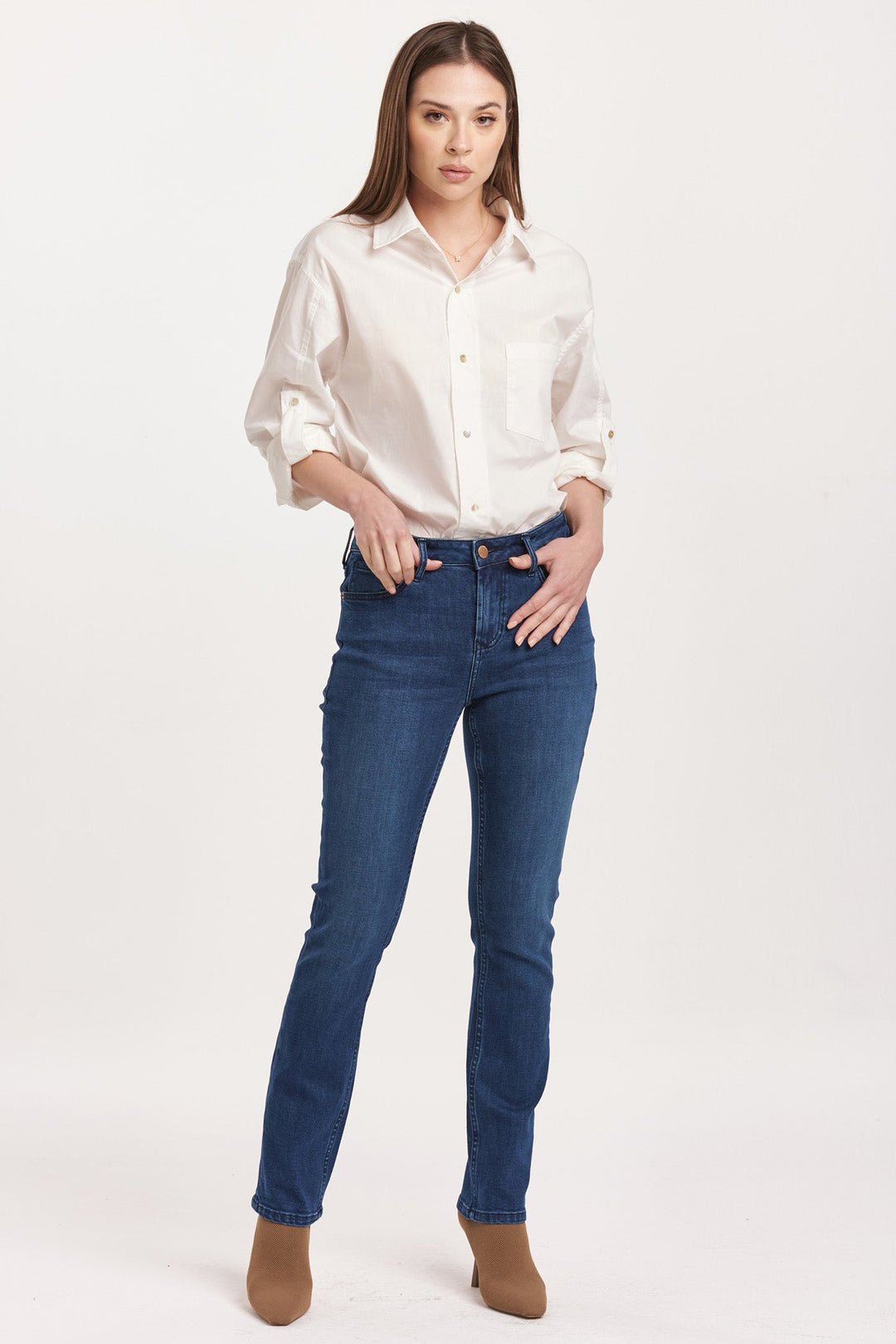 Dear John - Blaire Slim Straight Jean: V. Blue - Shorely Chic Boutique