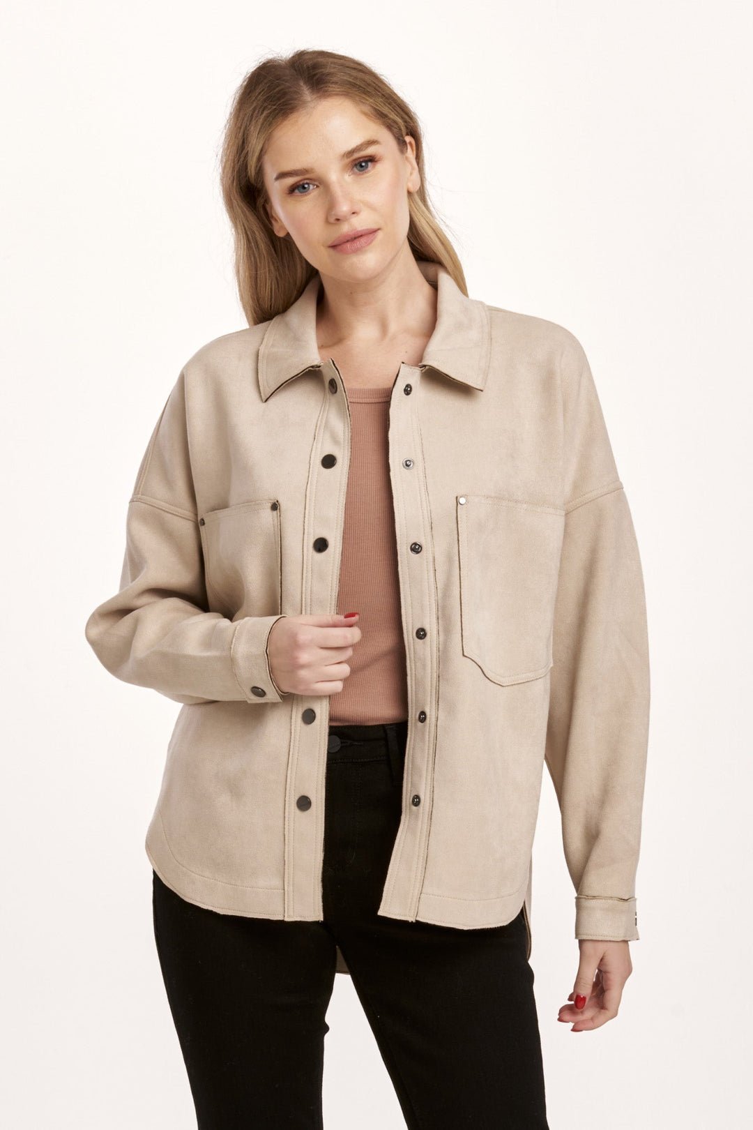 Dear John - Gina Suede Shirt Jacket: Foam Cream - Shorely Chic Boutique