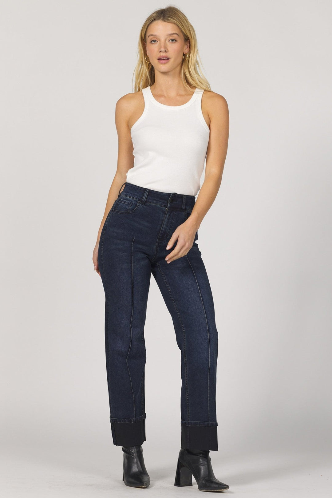 Dear John - Holly Straight Leg Cuffed Jean: Callaway - Shorely Chic Boutique