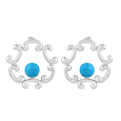 Denise Cox Designs - Large Unity Turquoise Earrings Silver - Shorely Chic Boutique