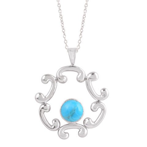 Denise Cox Designs - Large Unity Turquoise Pendant Necklace Silver - Shorely Chic Boutique