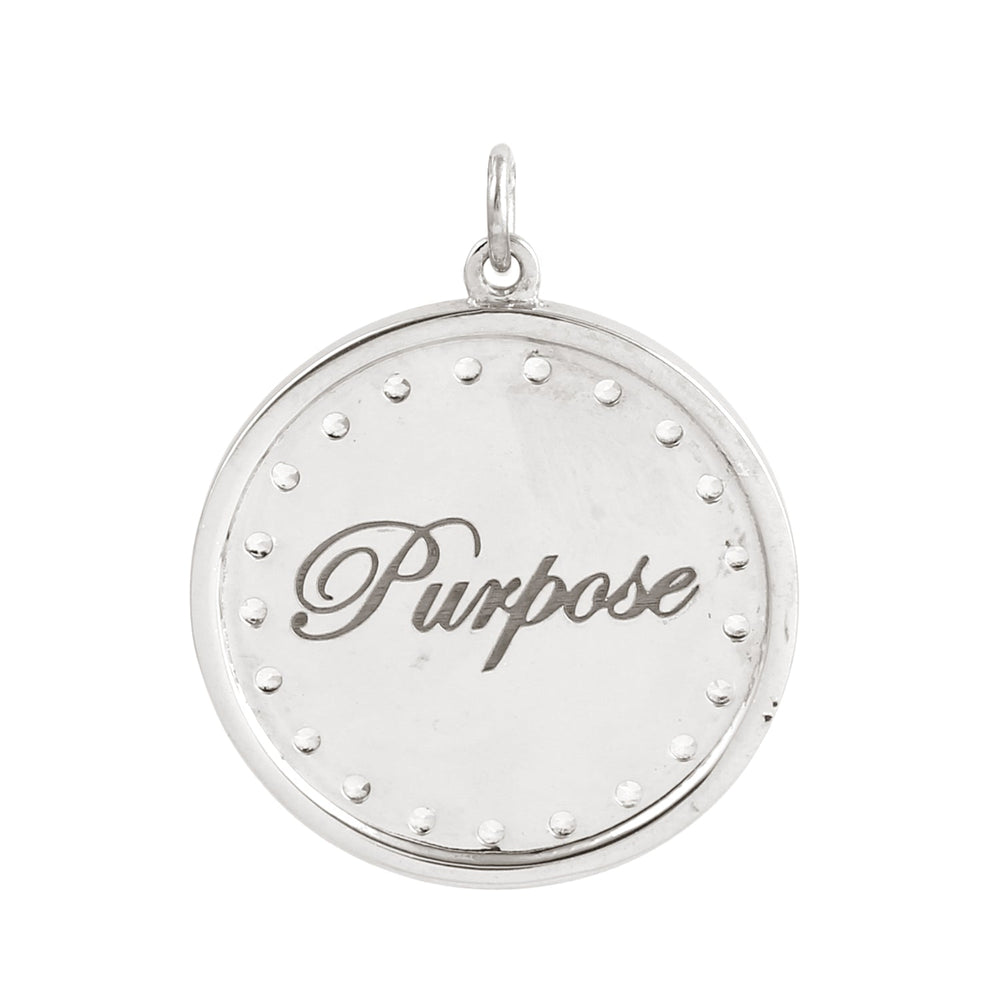 Denise Cox Designs - Sterling Silver Round Purpose Charm with Stones - Shorely Chic Boutique