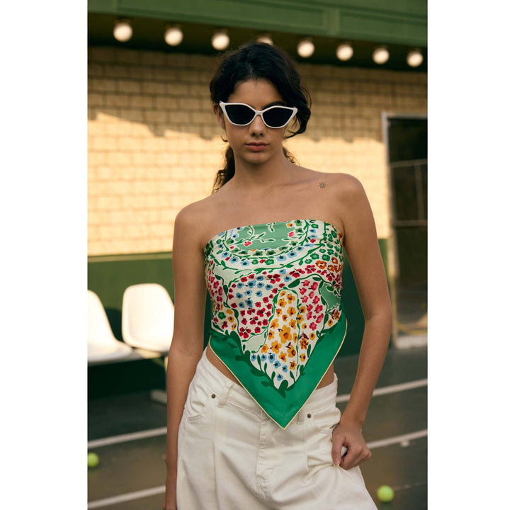 Double Sided Silk Scarf of Garden - Shorely Chic Boutique