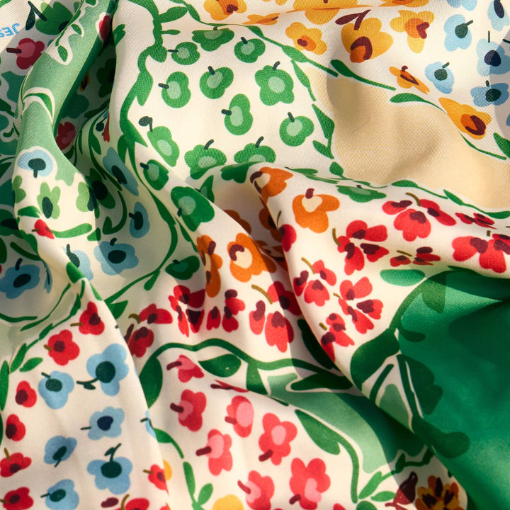 Double Sided Silk Scarf of Garden - Shorely Chic Boutique