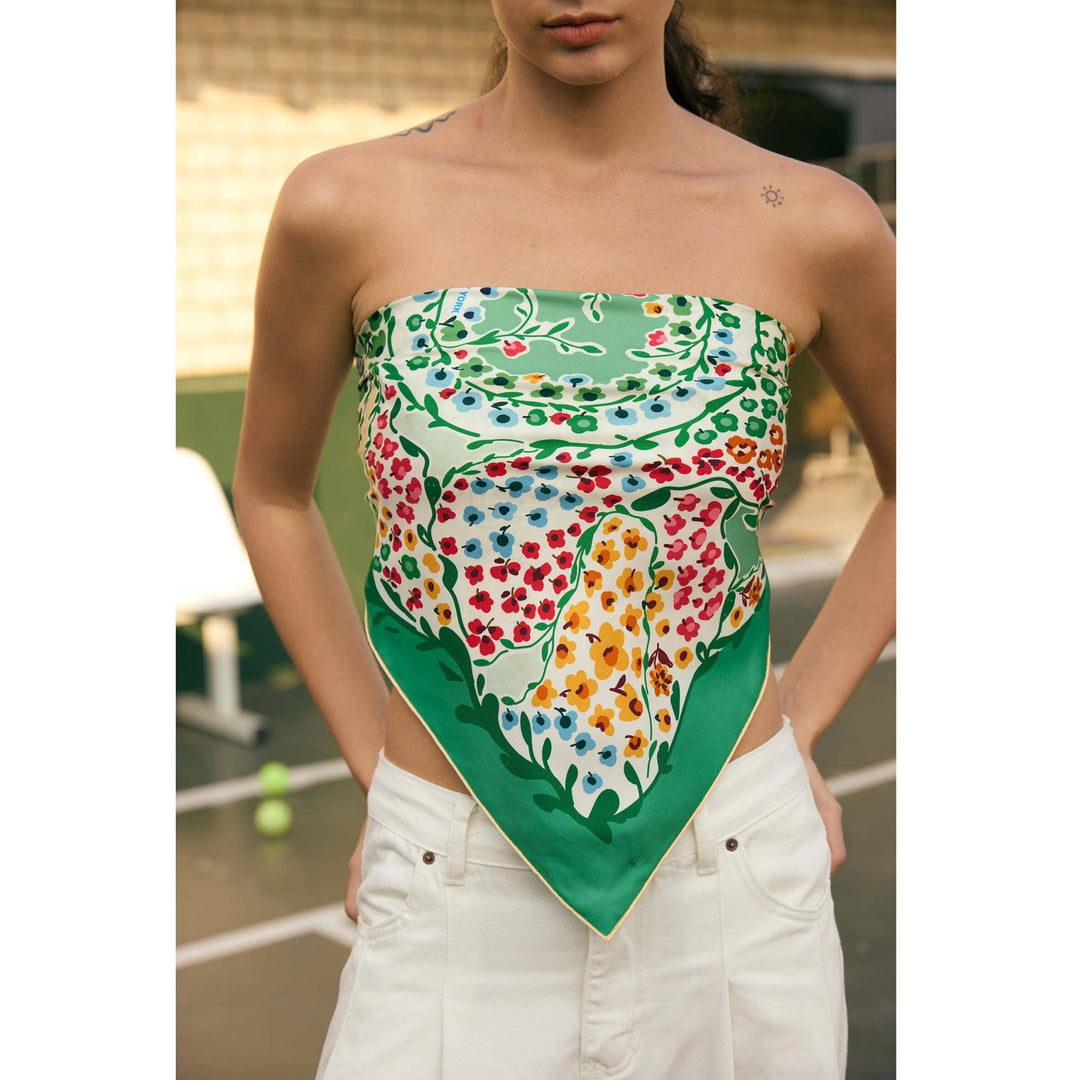 Double Sided Silk Scarf of Garden - Shorely Chic Boutique