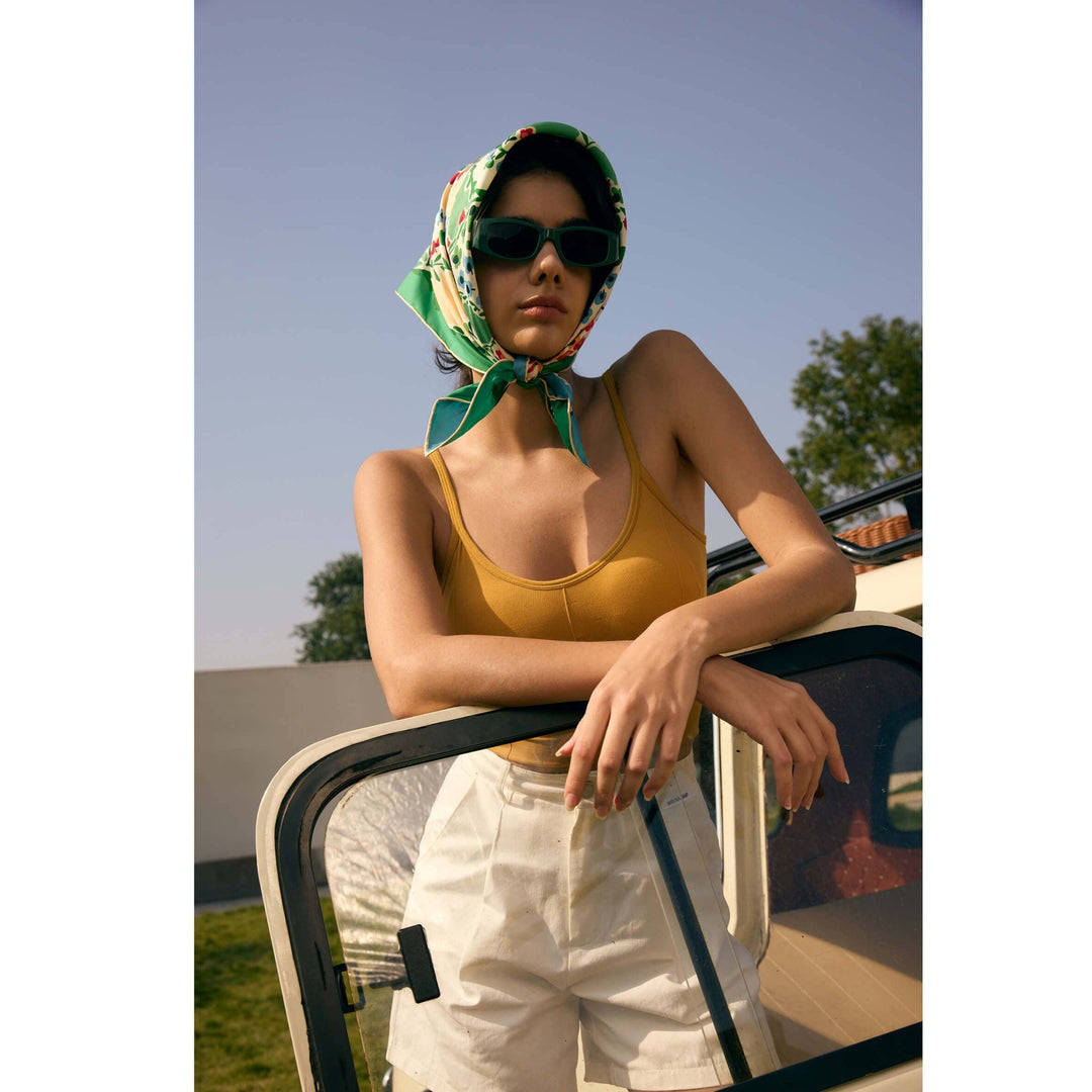 Double Sided Silk Scarf of Garden - Shorely Chic Boutique