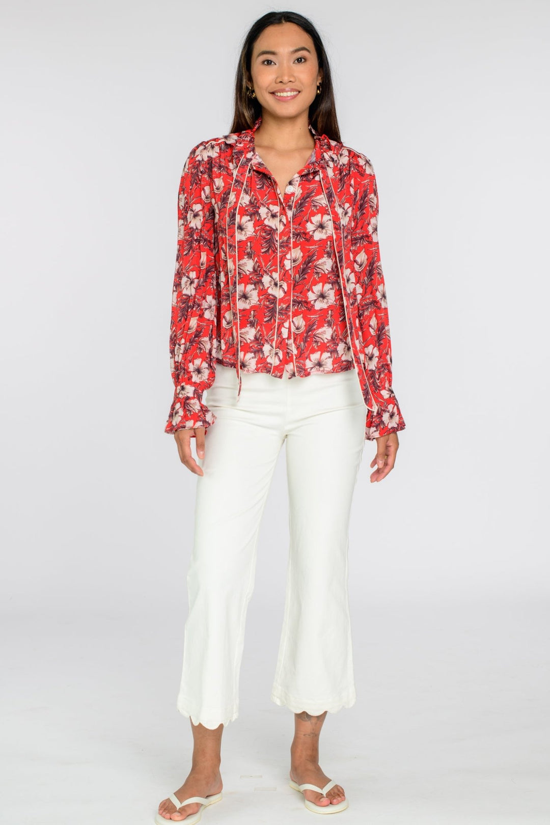 Elizabeth James: Farrow Top: Tropicalia Scarlet - Shorely Chic Boutique