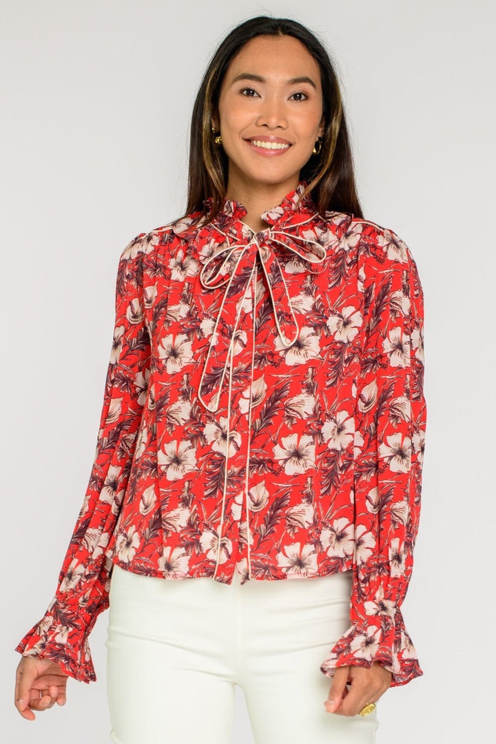 Elizabeth James: Farrow Top: Tropicalia Scarlet - Shorely Chic Boutique