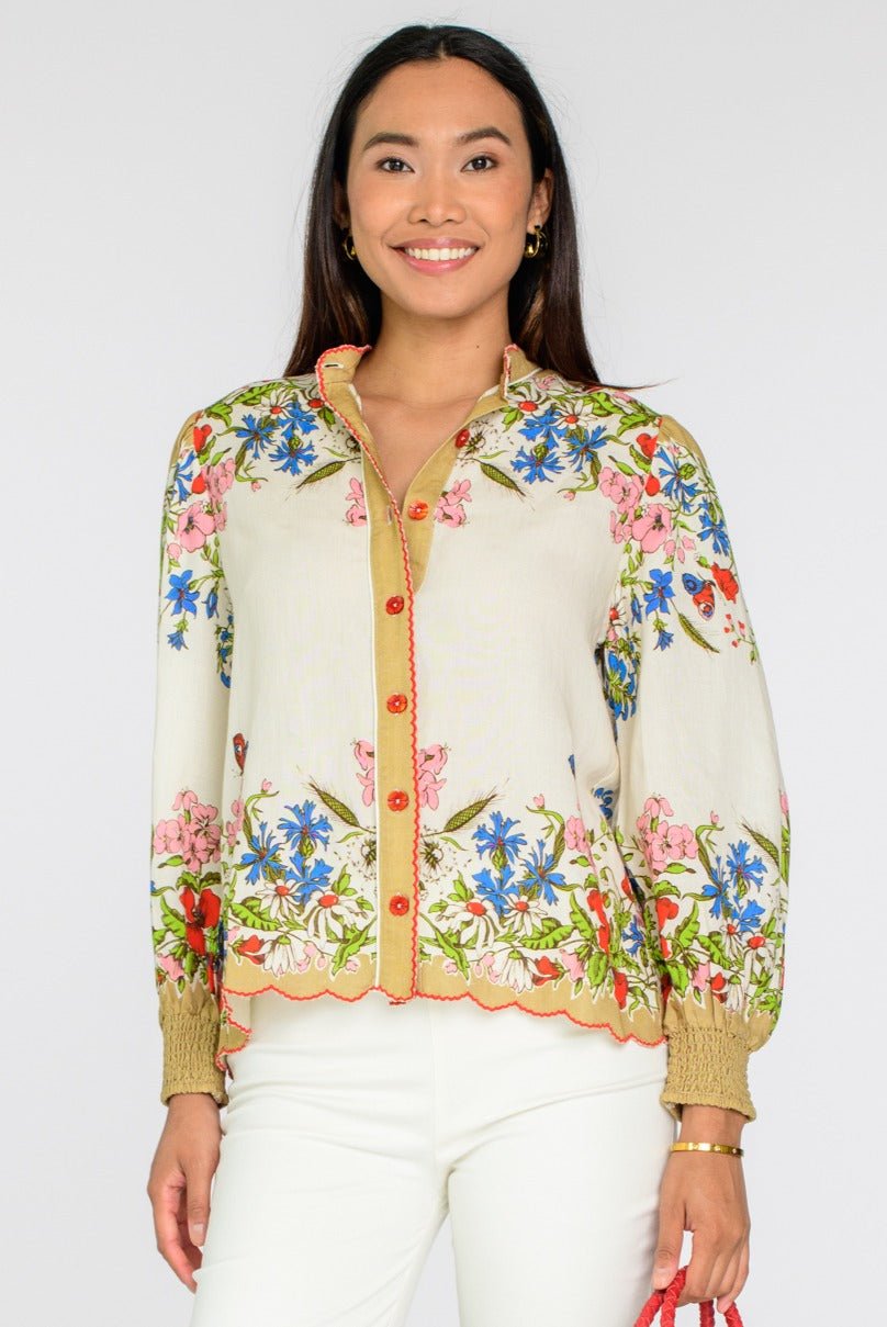 Elizabeth James L/S Emily Top: Butterfly Garden - Shorely Chic Boutique