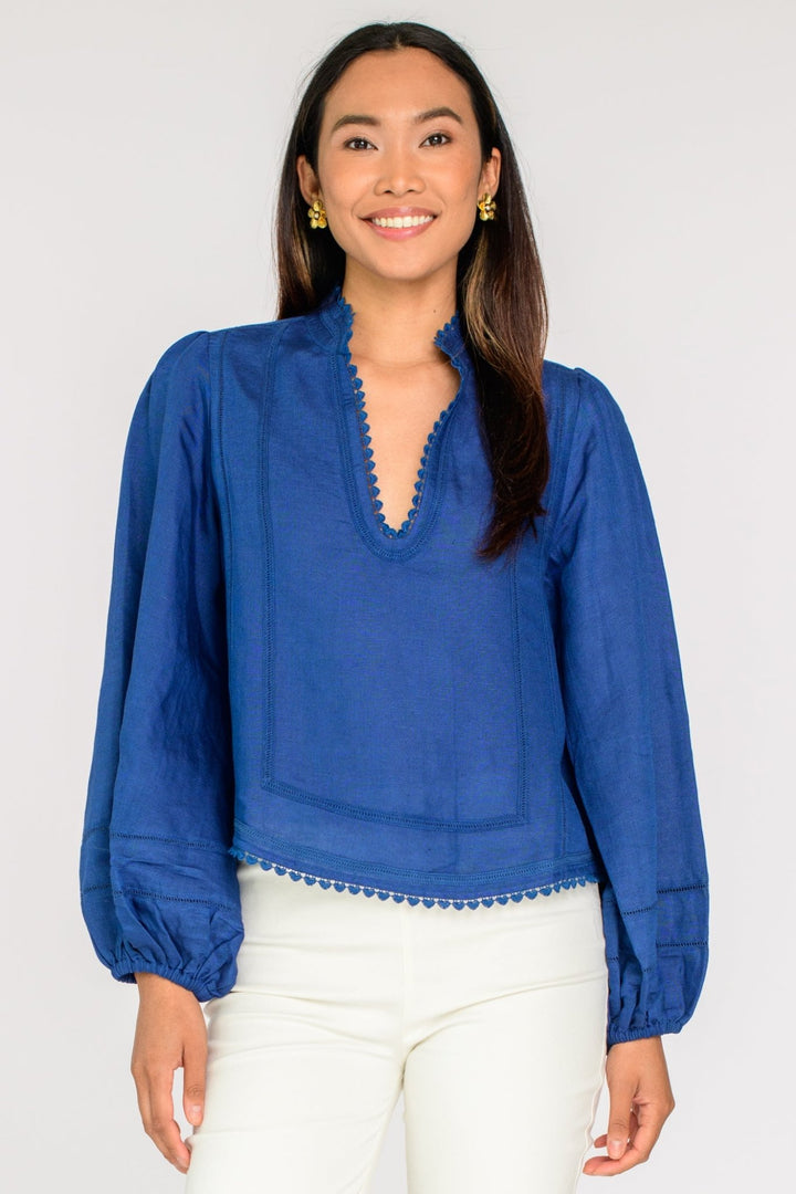 Elizabeth James: L/S Katie Top: Navy - Shorely Chic Boutique