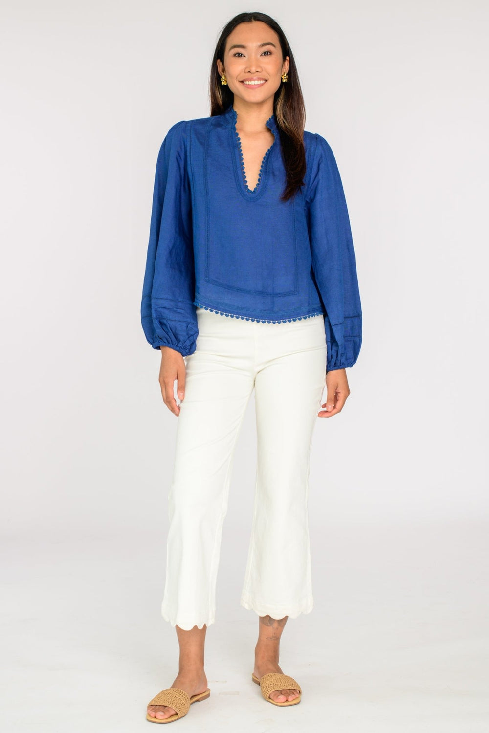 Elizabeth James: L/S Katie Top: Navy - Shorely Chic Boutique