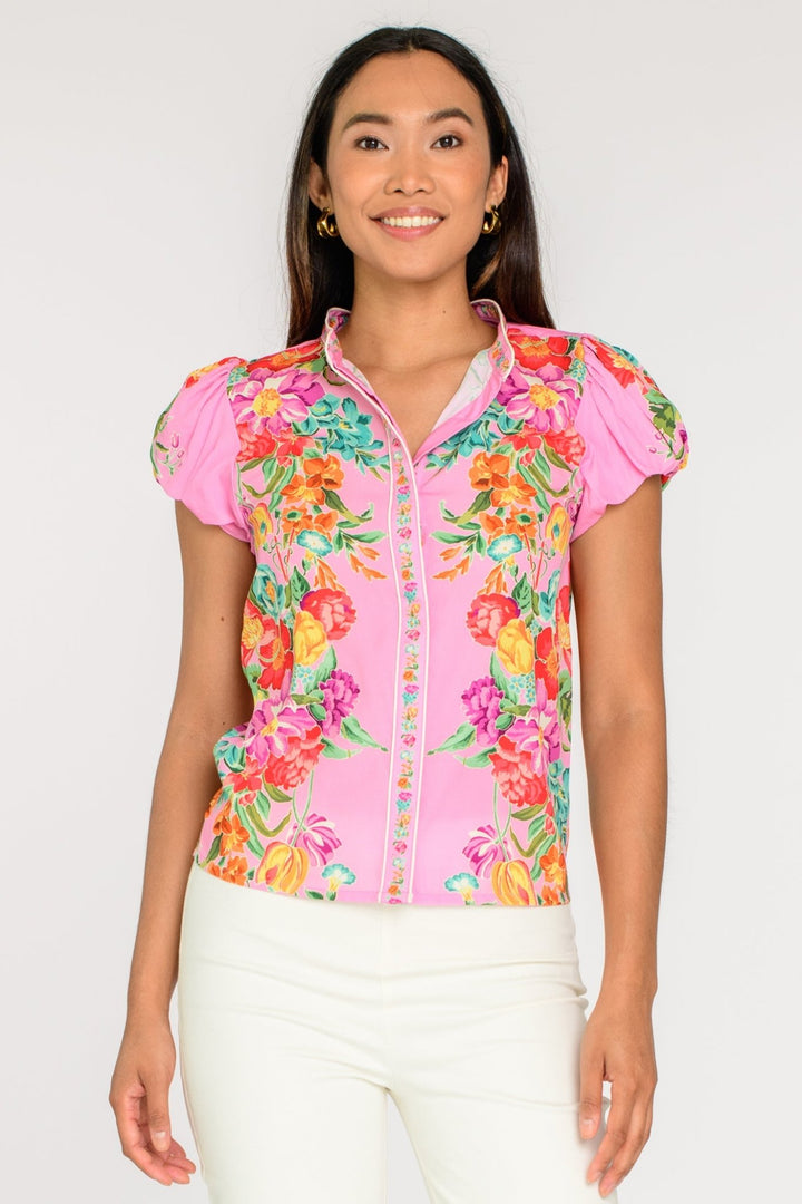 Elizabeth James - S/S Emily Top in Tulip Tapestry - Cotton Candy - Shorely Chic Boutique