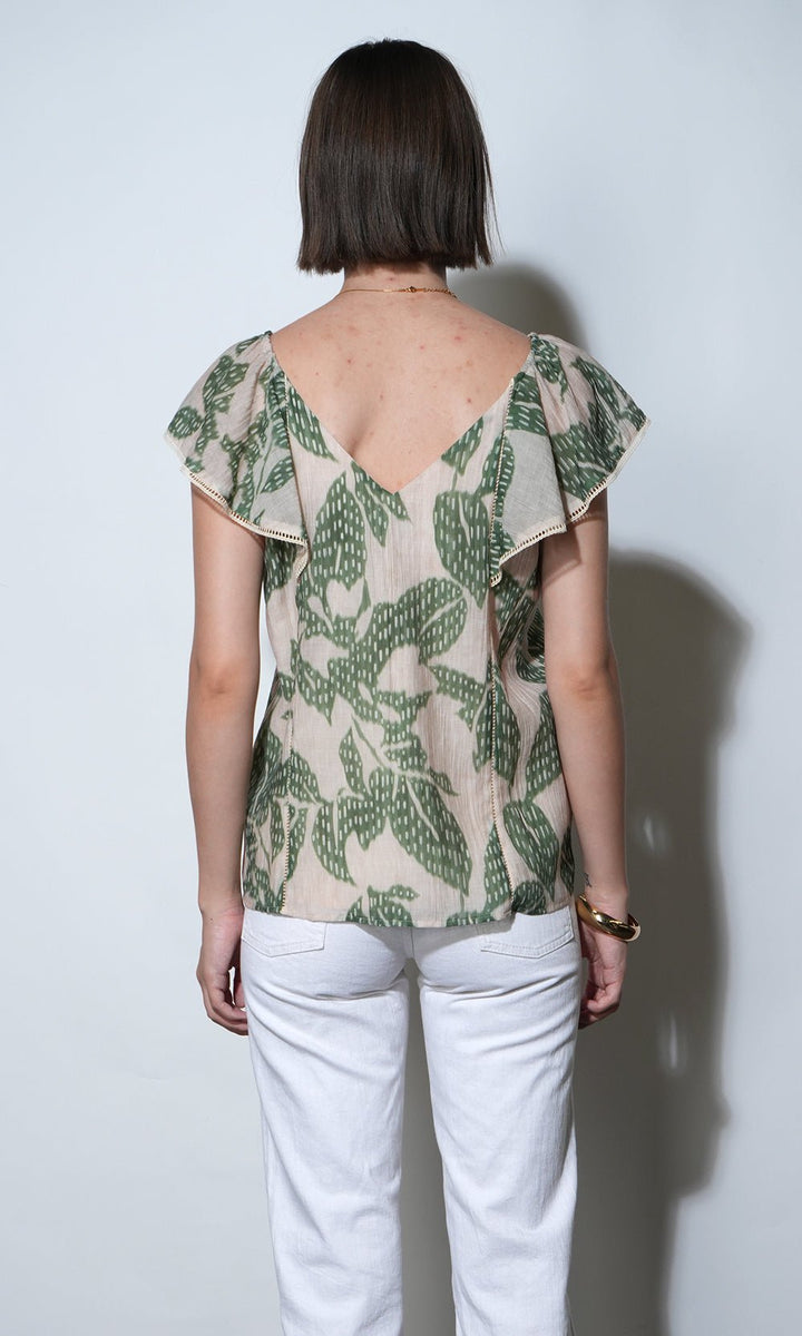 Greylin: Emma Flutter Sleeve Top: Green - Shorely Chic Boutique