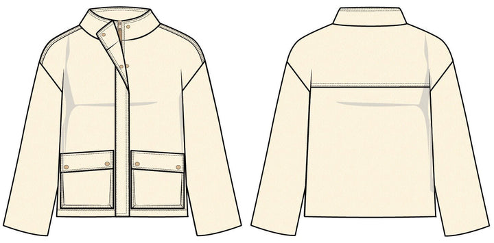 Greylin: Mila Water Resistant Funnel Neck Jacket: Vanilla - Shorely Chic Boutique