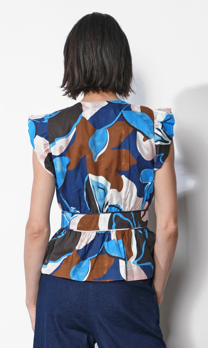 Greylin: Sarina Poplin Top: Navy Multi - Shorely Chic Boutique