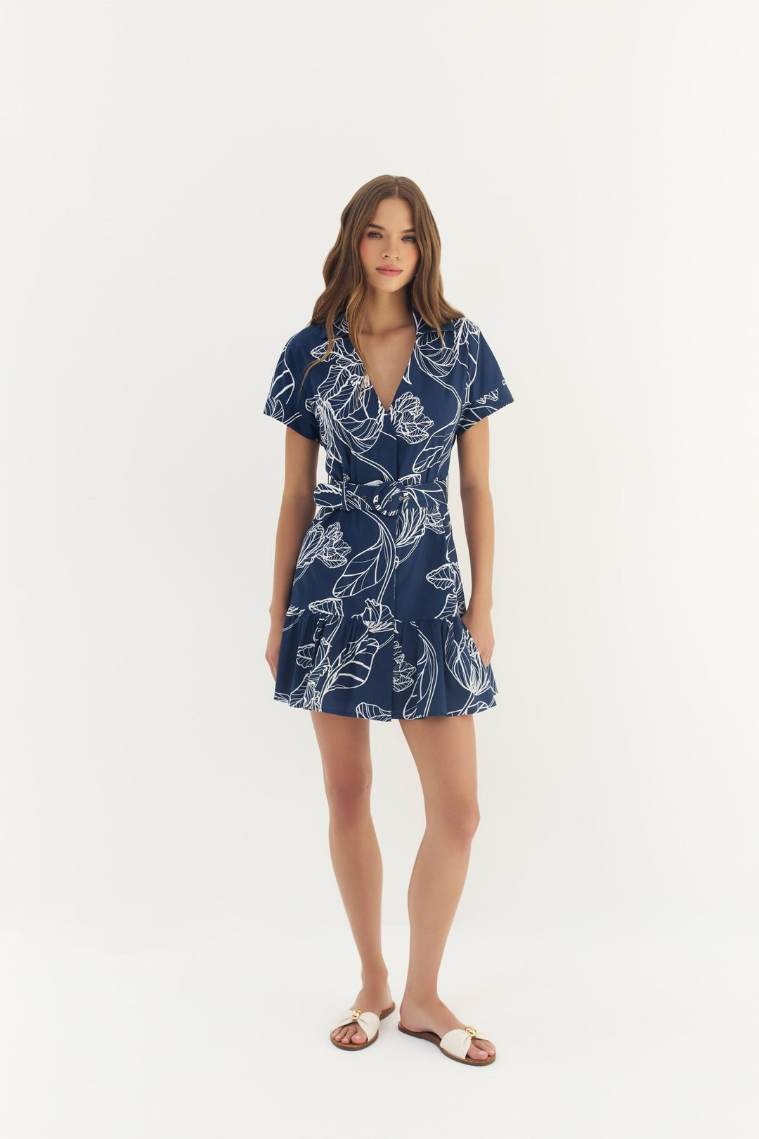 Hutch - Birgin Dramatic Vining Dress: Navy/Wht - Shorely Chic Boutique