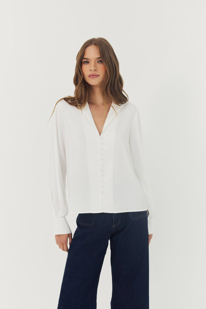Hutch - Cain L/S Top: White - Shorely Chic Boutique