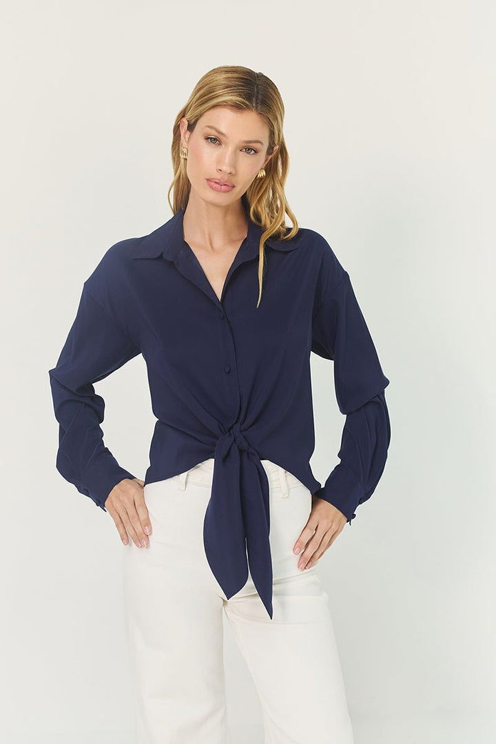 Hutch - Robbie L/S Top: Navy - Shorely Chic Boutique