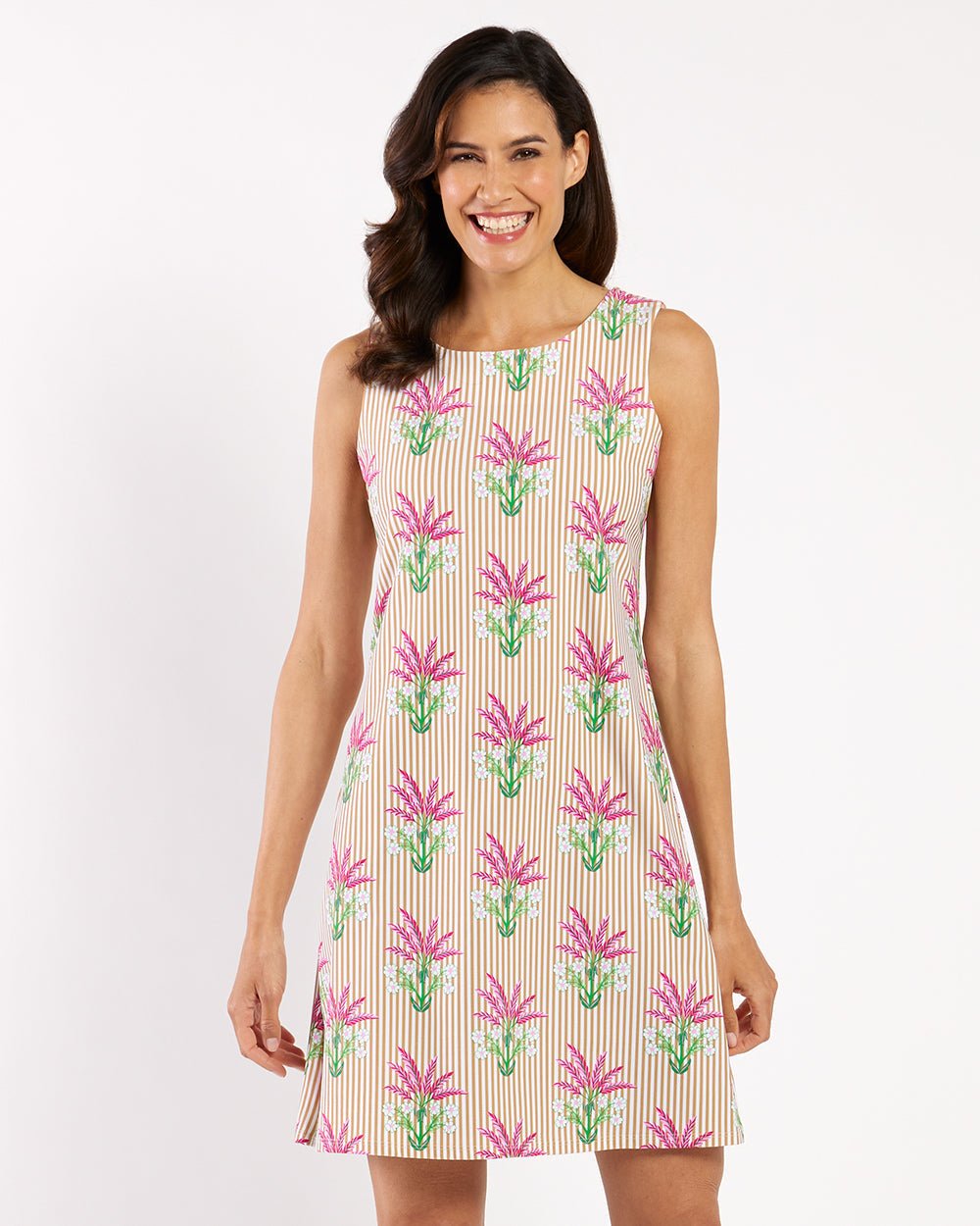 Jude Connally - Beth Garden Stripe Dress: Sand - Shorely Chic Boutique