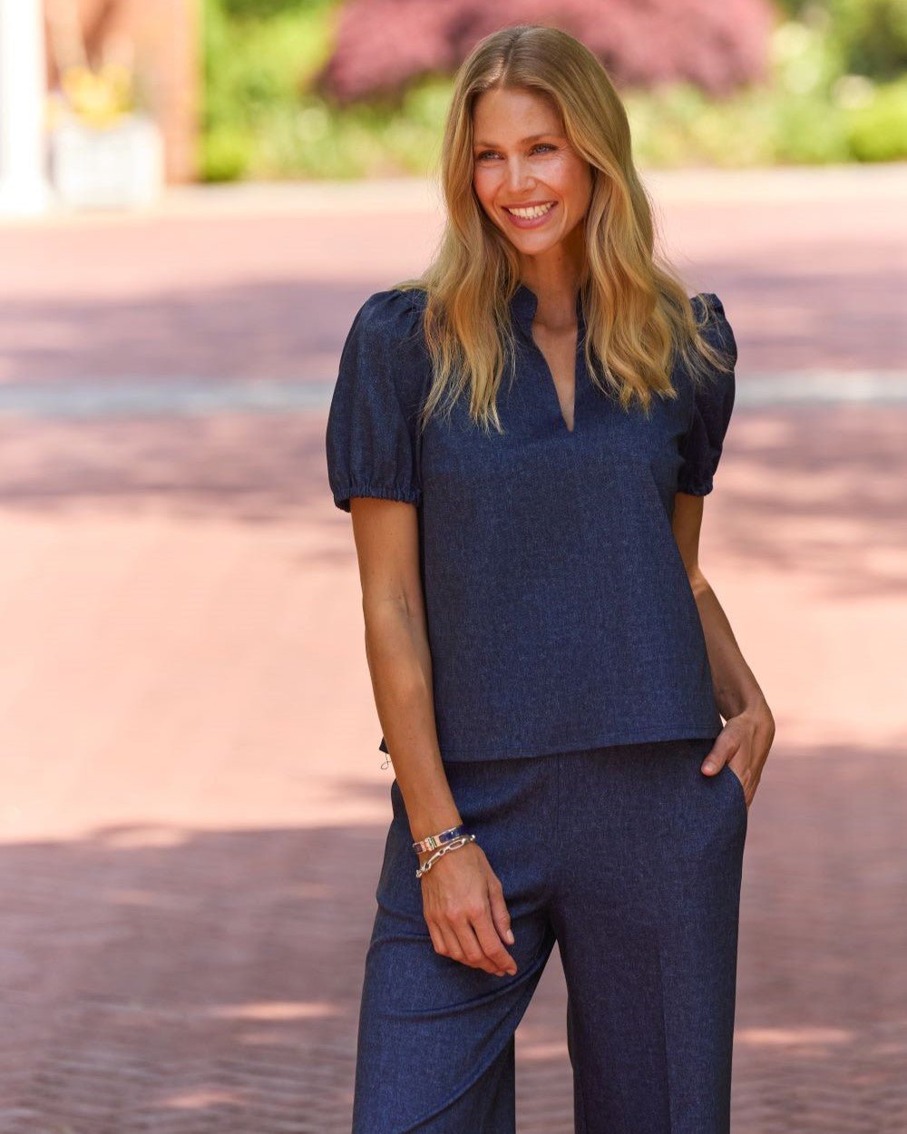 Jude Connally - Coco Jude Denim Top: Navy - Shorely Chic Boutique