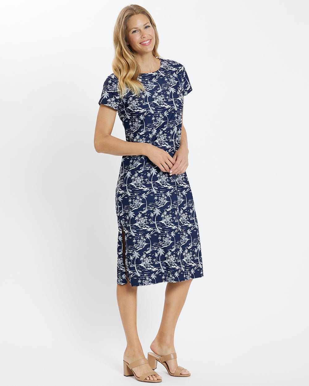 Jude Connally - Ella Midi Dress: Island Nvy Getaway – Shorely Chic Boutique