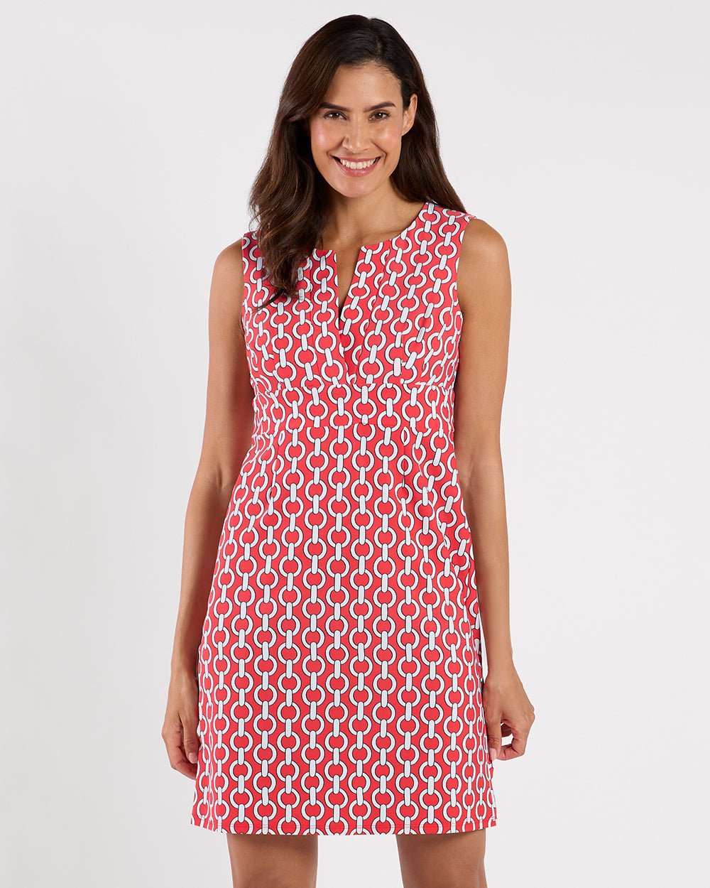 Jude Connally - Ellie Chains Print Dress Jude Cloth: Coral - Shorely Chic Boutique