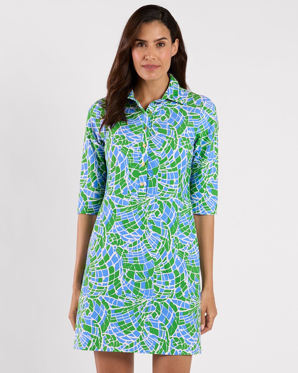 Jude Connally - Susanna Painted Mosaic Dress: Peri - Shorely Chic Boutique
