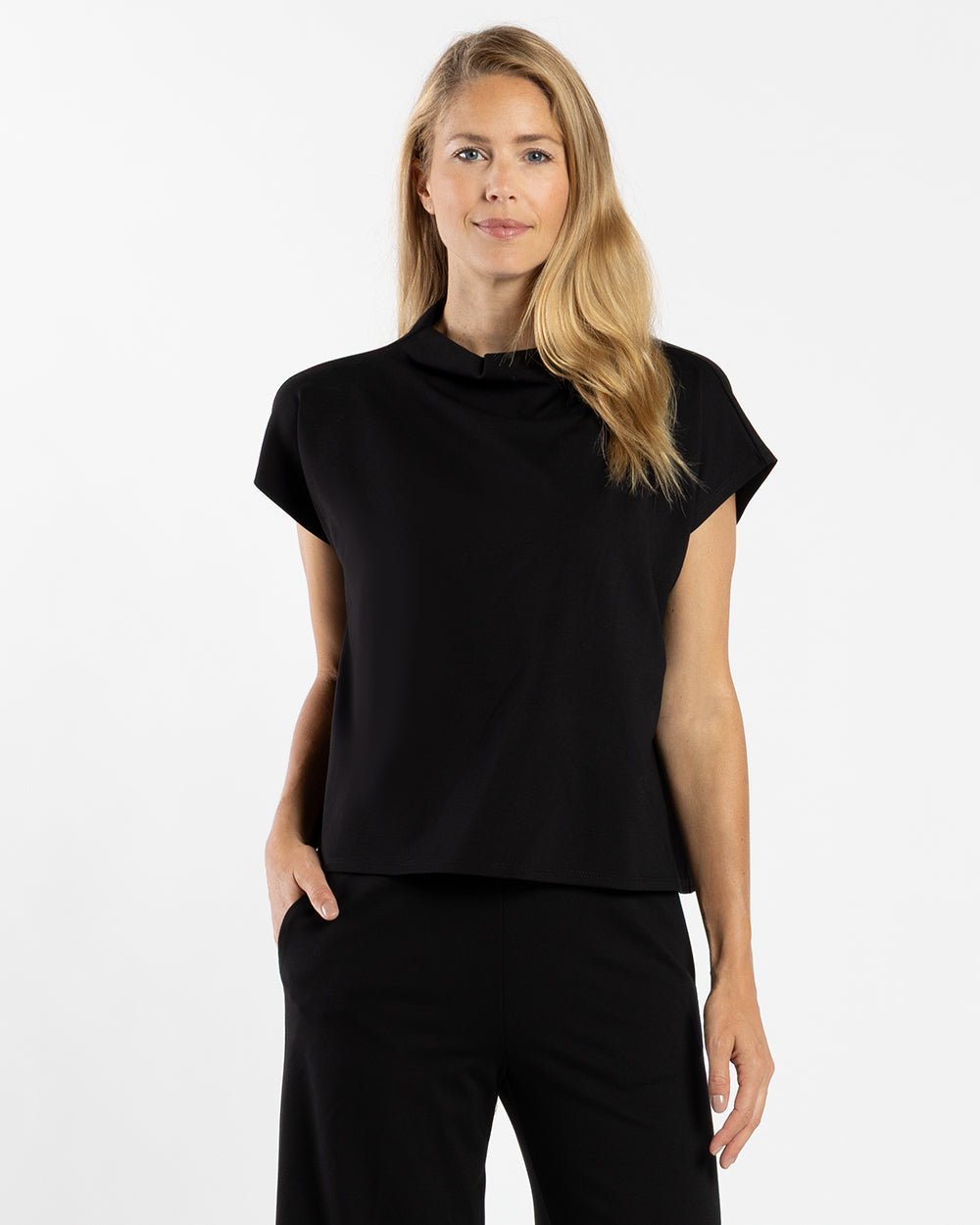 Jude Connally - Tillie Ponte Top: Black - Shorely Chic Boutique