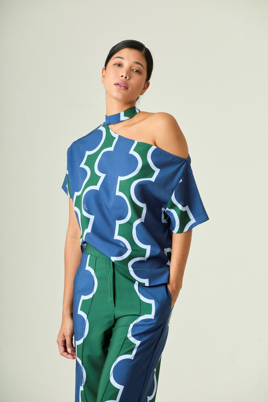Lavi - Santorini Top: Blue/Green - Shorely Chic Boutique