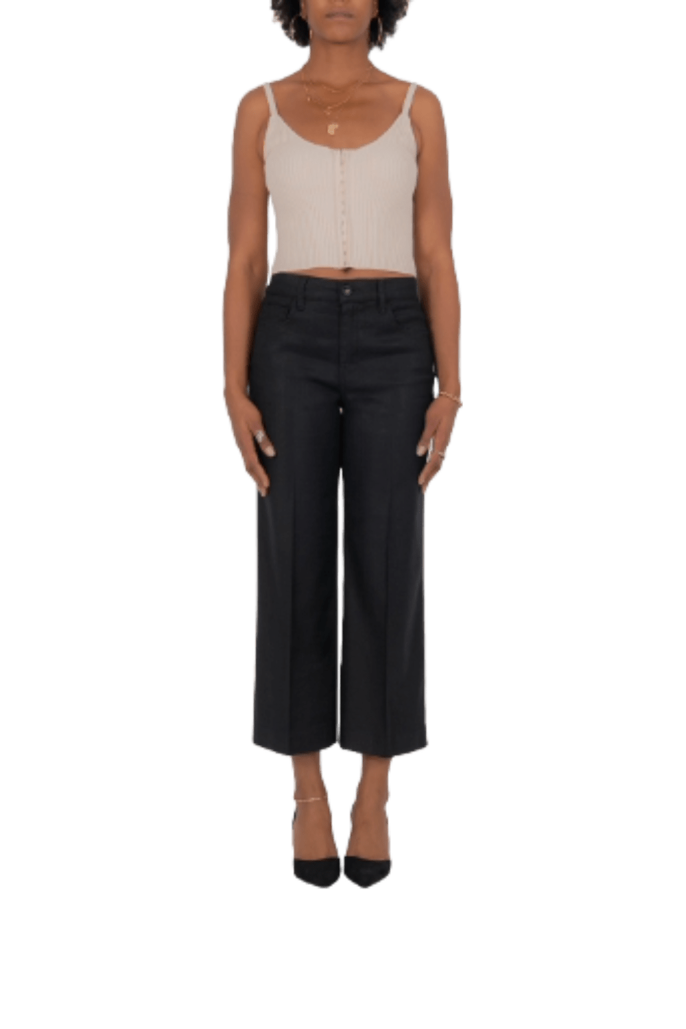 Level99 - Annabelle Crop 5 pkt Wide Leg: Black - Shorely Chic Boutique