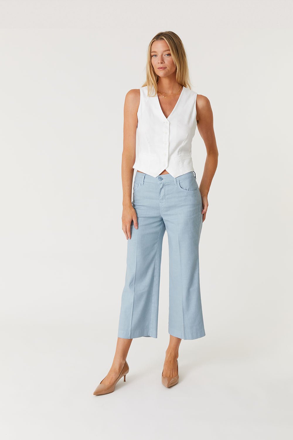 Level99 - Annabelle Crop Wide Leg: Thistles - Shorely Chic Boutique