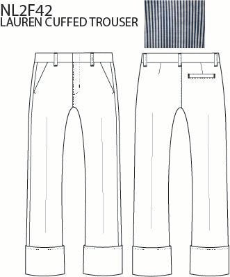 Level99 - Lauren Cuffed Trouser: French Blue Stripe - Shorely Chic Boutique