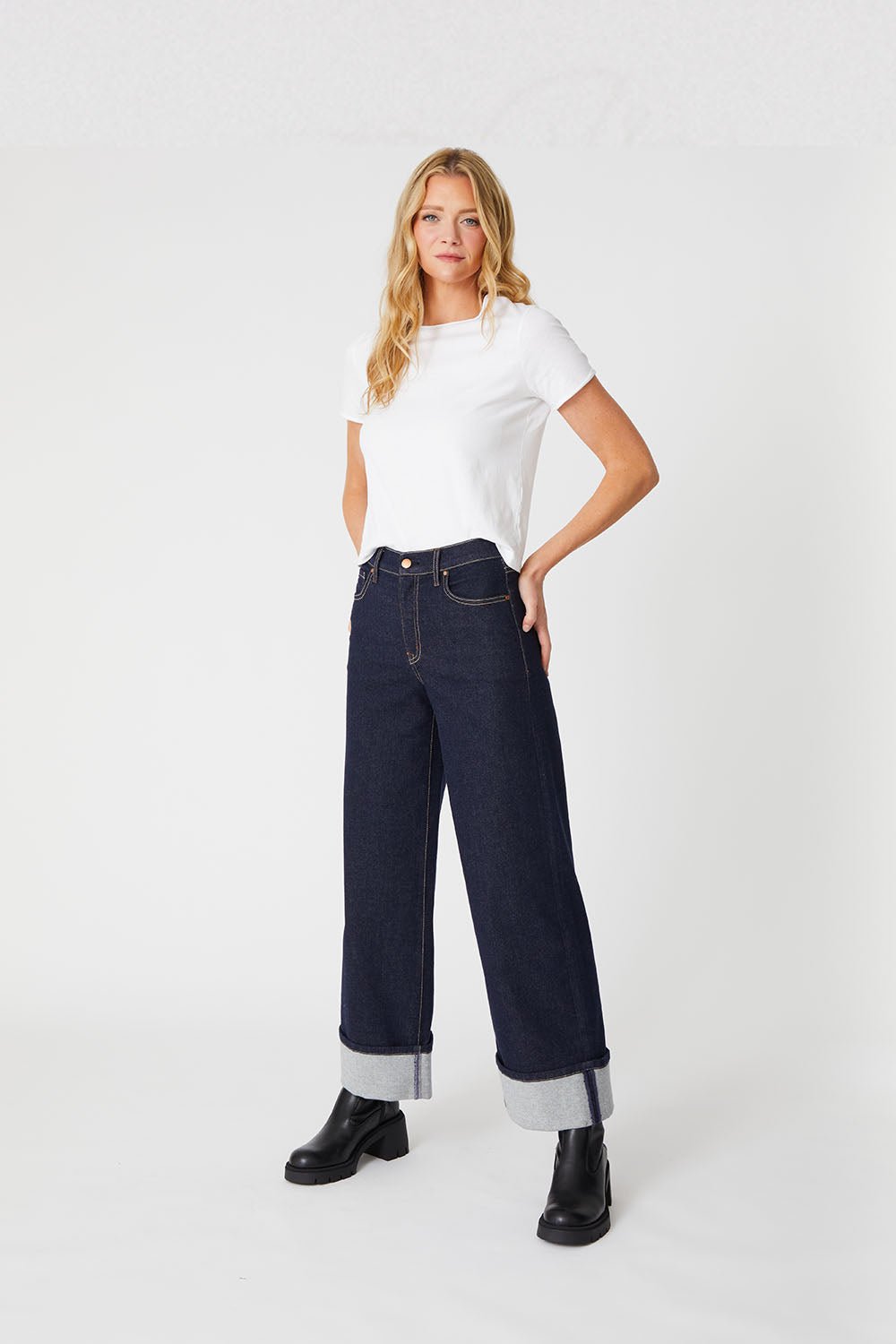 Level99 - Tribecca Wide Cuff Jean: Stay Blue - Shorely Chic Boutique