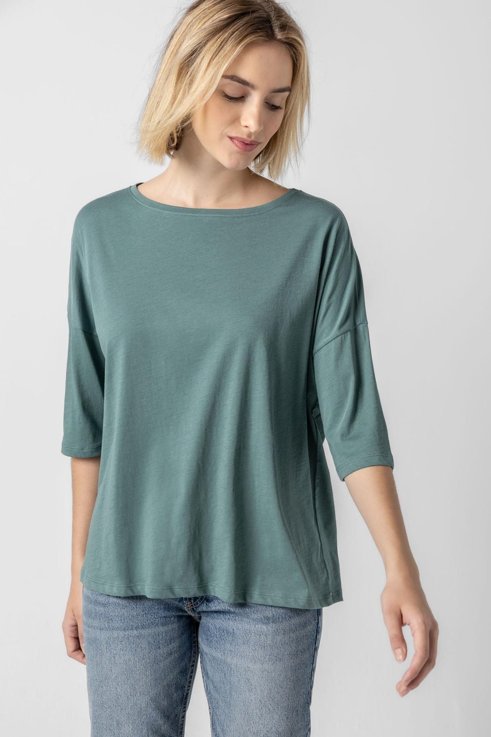Lilla P - Oversized Boyfriend Tee: Vine - Shorely Chic Boutique