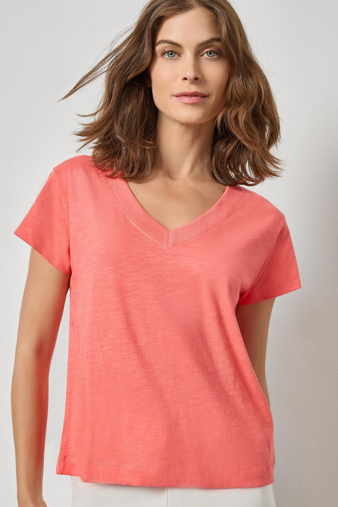 Lilla P - Relaxed V - Neck Tee: Sunkist - Shorely Chic Boutique
