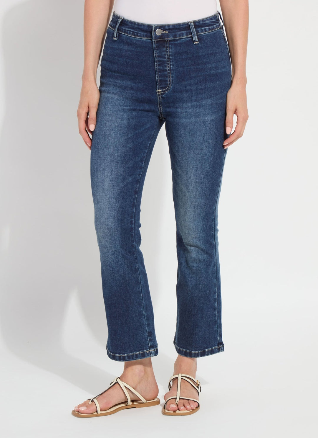 Lysse - Ankle Estelle Everyday Flare Denim (27" Inseam): Dk Midwash - Shorely Chic Boutique