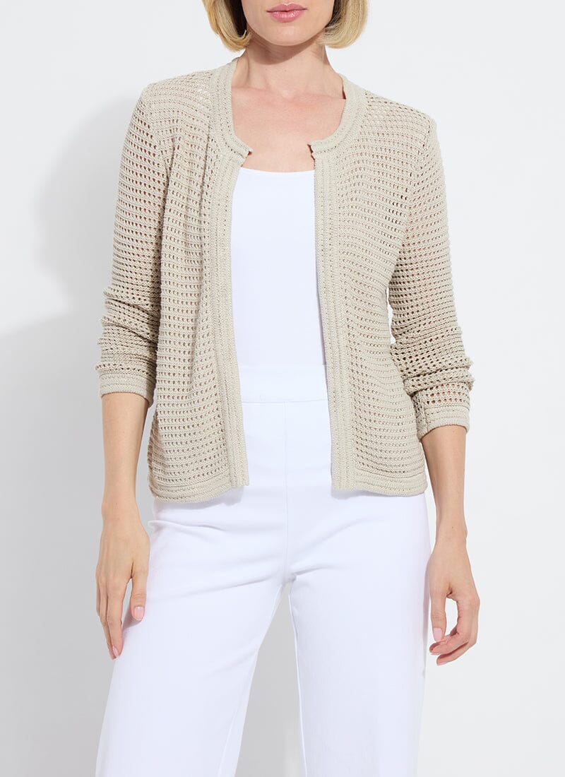 Lysse - Ariana Crochet Cardigan Jacket: Oat - Shorely Chic Boutique