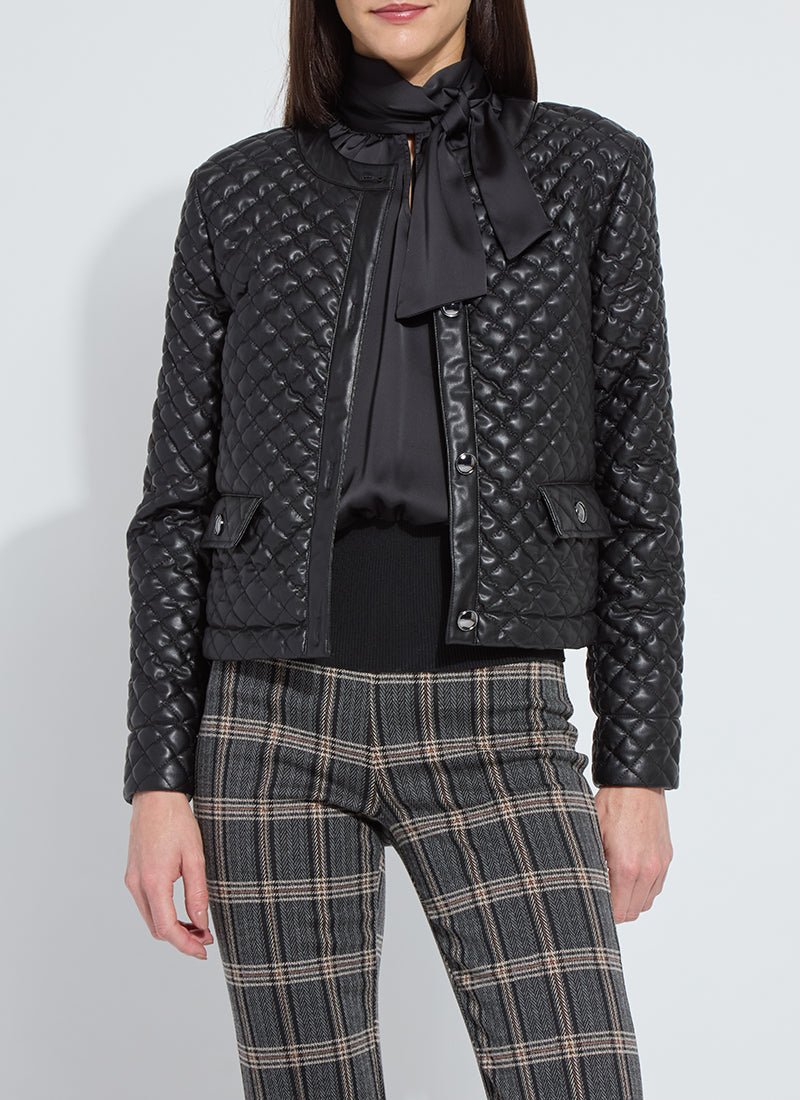 Lysse - Aurelle Quilted Vegan Leather Cropped Jacket: Black - Shorely Chic Boutique