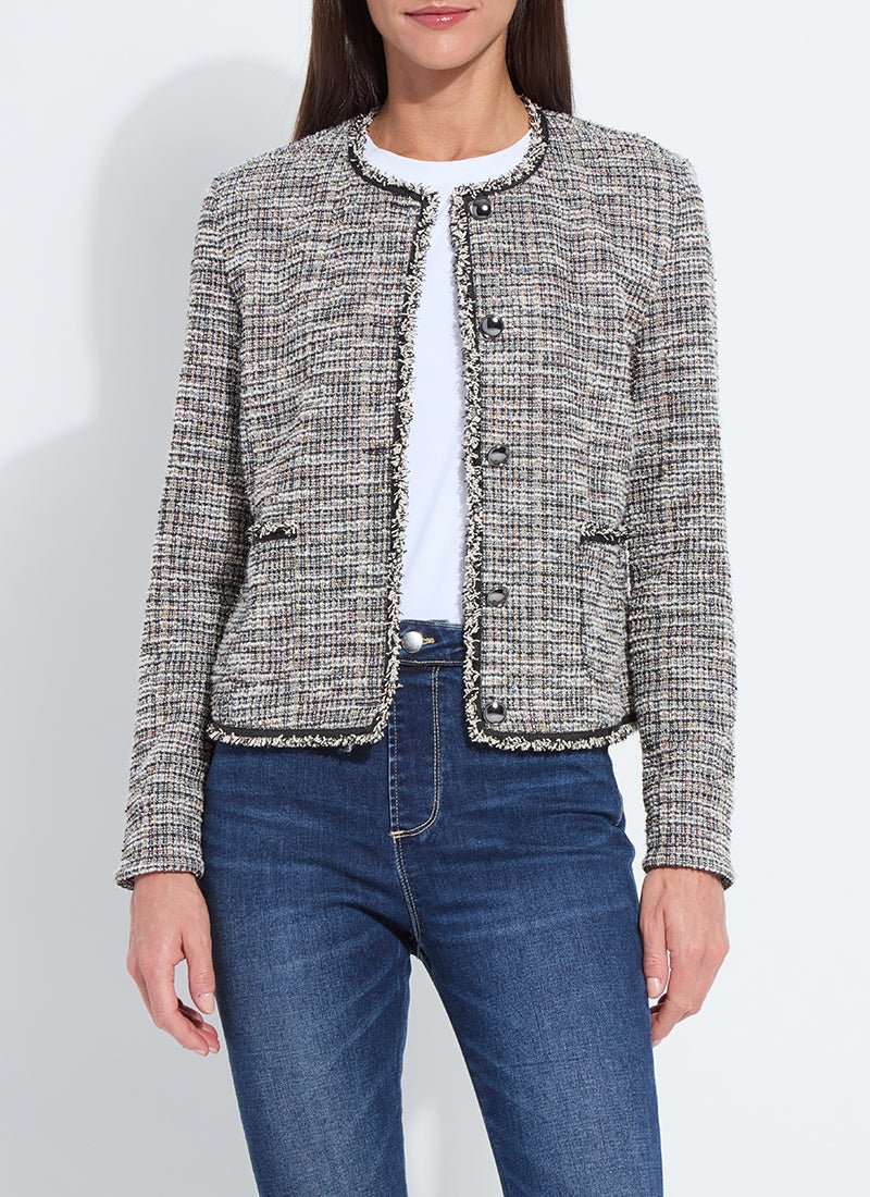 Lysse - Charlotte Collarless St Tweed Jacket: Multi - Shorely Chic Boutique